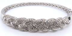 Vinatge Sterling Silver Cubic Zirconia Bangle