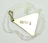 Signed Sterling Pendant with Murano Art Glass & Chain