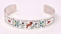 Creative "Cardinal" Bangle Bracelet in Sterling Silver