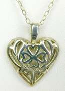 Sterling Irish Clover Heart Necklace