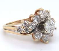 Elegant Yellow Gold 2ctw Diamond Engagement Ring