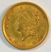 Simply lovely 1852 US Type One $1 Gold Piece. Full strike