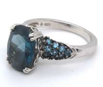 Sterling Silver Blue Cubic Zirconia Ring