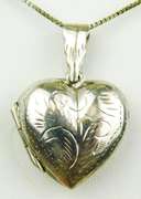 Sterling Puffy Heart Locket & Chain
