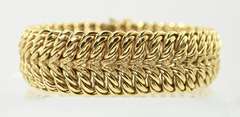 Bold and Wide Textured 18K Bracelet