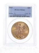 MS66 1927 $20 Saint-Gaudens Gold Double Eagle - Graded PCGS