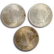 1922 & 2 1923 Slider Peace Dollars