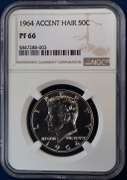 1964 Kennedy Half Dollar Accented Hair NGC PF66.