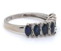 Attractive White Gold Sapphire and Diamond Ring