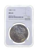MS64 1881-S Morgan Silver Dollar - Graded NGC