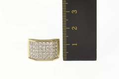 10K Yellow Gold 0.90 Ctw Pave Squared Diamond Statement Ring
