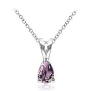 Sterling Silver Created Alexandrite 6x4mm Teardrop Solitaire Necklace