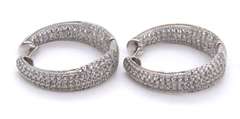 Sterling Silver Cubic Zirconia Hoop Earrings