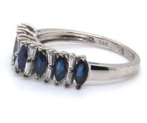 Attractive White Gold Sapphire and Diamond Ring