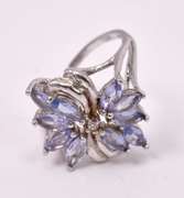 Sparkling Purple Gemstone Ring in Sterling Silver