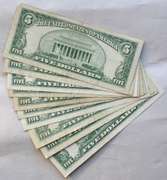10 $5  1953 ABC Series Nicer Red Seal US Notes