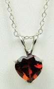 Valentine Sterling Garnet Heart Necklace & Earrings