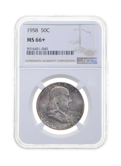 MS66+ 1958 Franklin Half Dollar - Graded NGC
