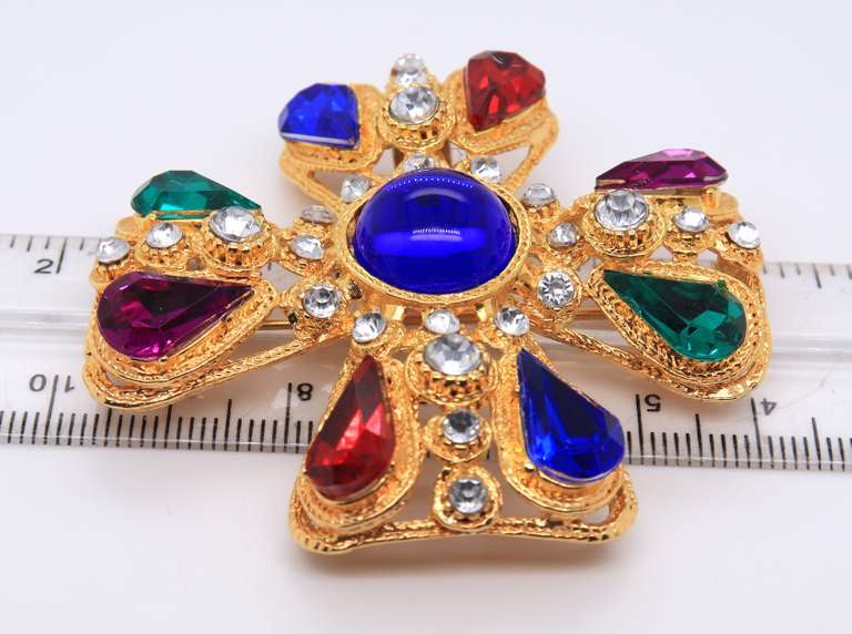 Multi Color Cubic Zirconia Pendant Brooch