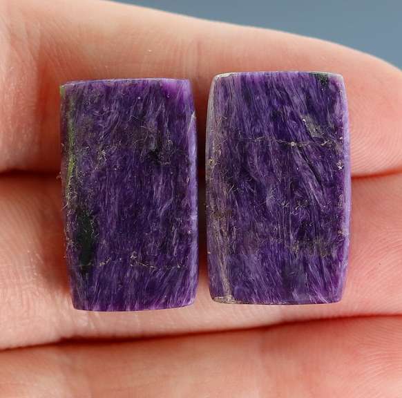 Simply stunning 38.89ct Siberian Charoite pair