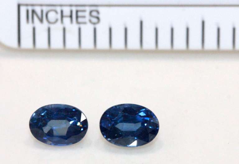 Bright Royal Blue Natural Sapphire Pair