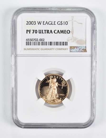 PF70 UCAM 2003-W $10 American Gold Eagle 1/4 Oz. .999 Fine Gold NGC
