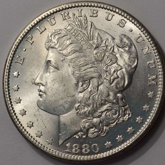 1880-S Flashy Morgan Silver Dollar Brilliant Uncirculated.