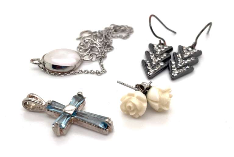 Lot of Earrings, Bracelet, and Pendant