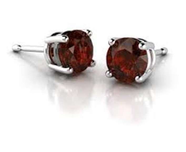 CLASSIC 1.20 CT GARNET PLATINUM OVER 0.925 STERLING SILVER EARRINGS