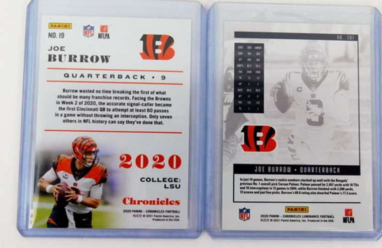 2 Joe Burrow 2020 Panini Football Cards