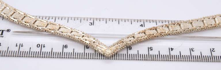 Vintage 925 Sterling Silver V Shape Chevron Necklace