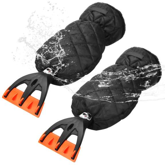 2PCS Snow Shovel Set Windscreen Ice Scraper Gloves