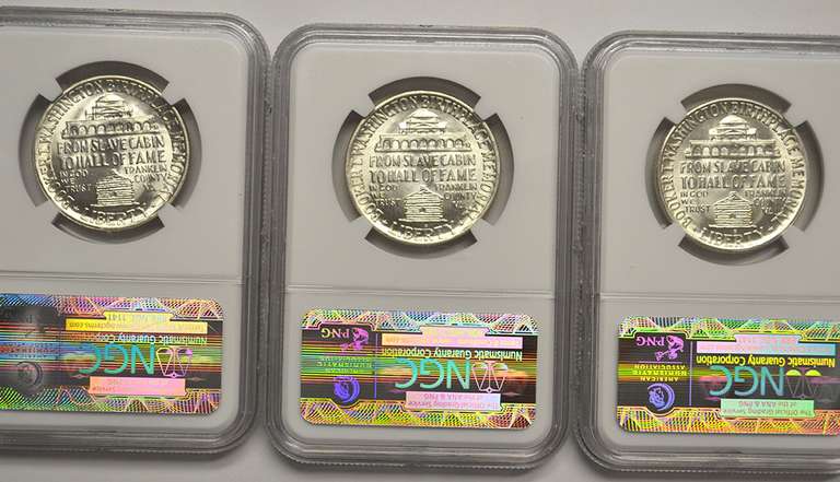 1949 P-D-S Set Of Booker T. Washington 50C NGC MS65