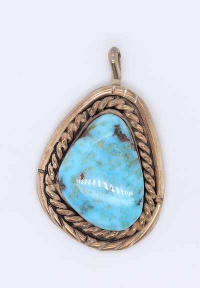 Vintage 925 Sterling Silver Turquoise Pendant
