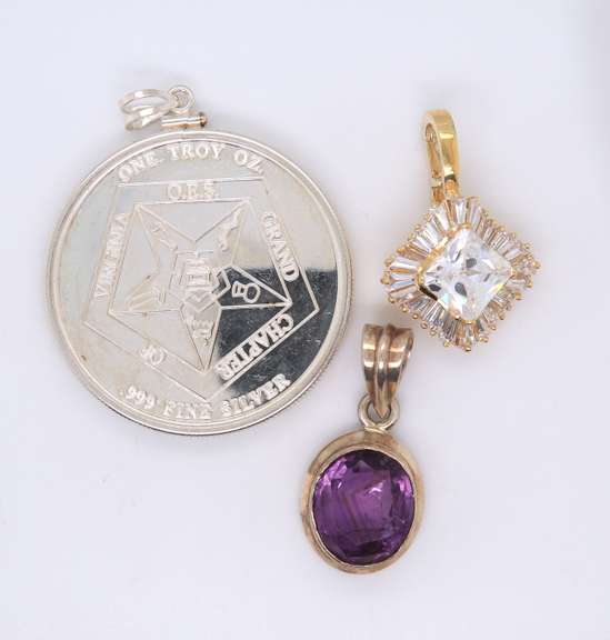 Group Lot of 3 Vintage 925 Sterling Silver Pendants
