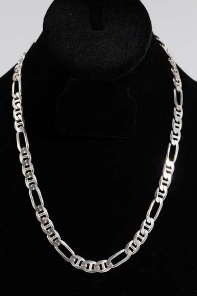 .925 Sterling Silver 8.2mm Ficonucci Link Chain 20 Inches