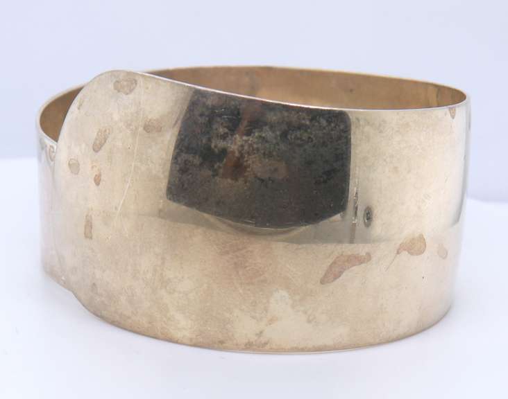 Vintage Sterling Silver Wide Cuff Bangle