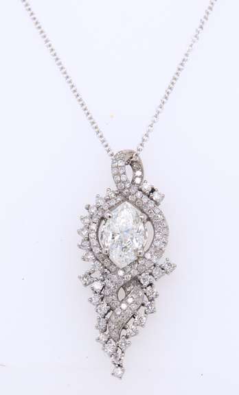 Masterpiece 18kt White Gold Diamond Pendant on Chain