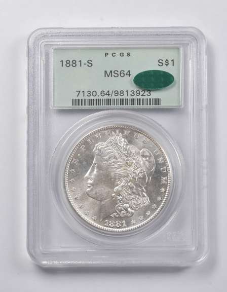 MS64 1881-S Morgan Silver Dollar CAC PCGS