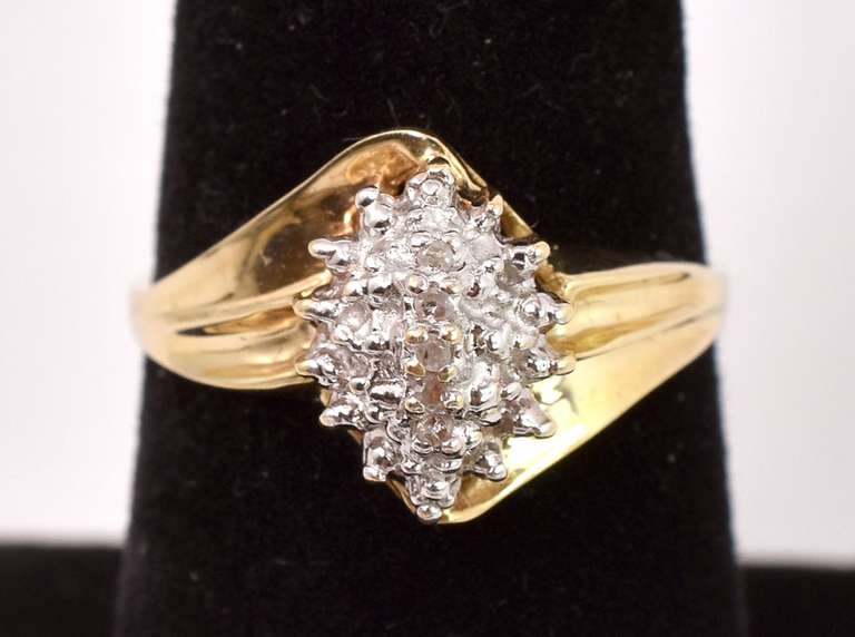 Precious Cluster Diamond Ring in Yellow Gold
