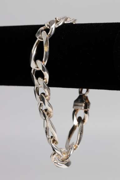 .925 Sterling Silver 13mm Figaro Link Bracelet  8 Inches