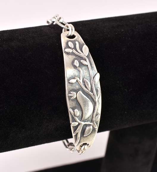 ID Style Bird Motif Sterling Silver Bracelet