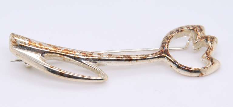 Vintage 925 Sterling Silver Flower Brooch