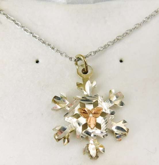 Black Hills Gold Sterling & 12K Gold Snowflake Set
