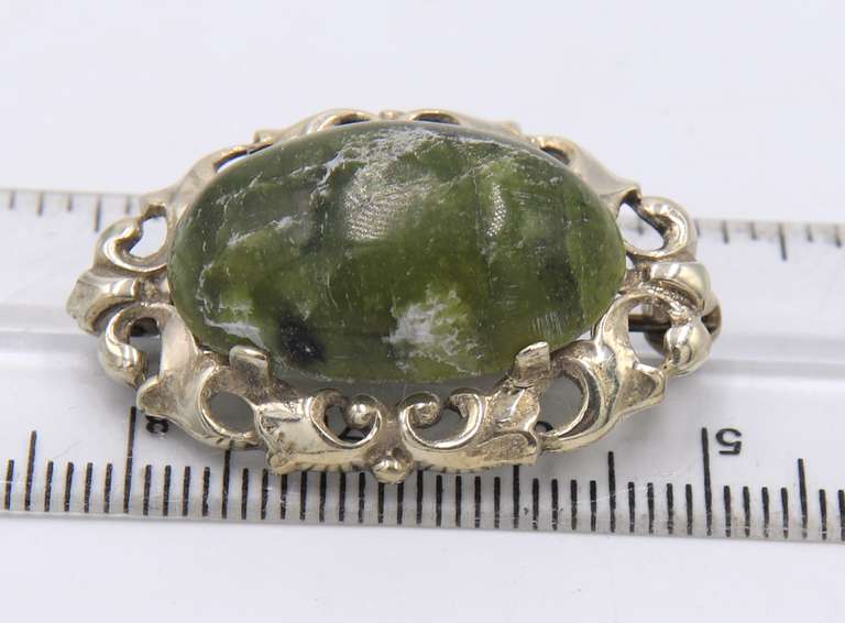 Vintage 925 Sterling Silver Gemstone Brooch