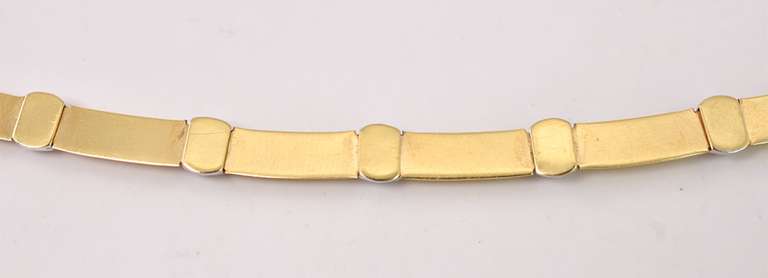 Stunning Bar and Bead Necklace in 18K Two-Tone Gold