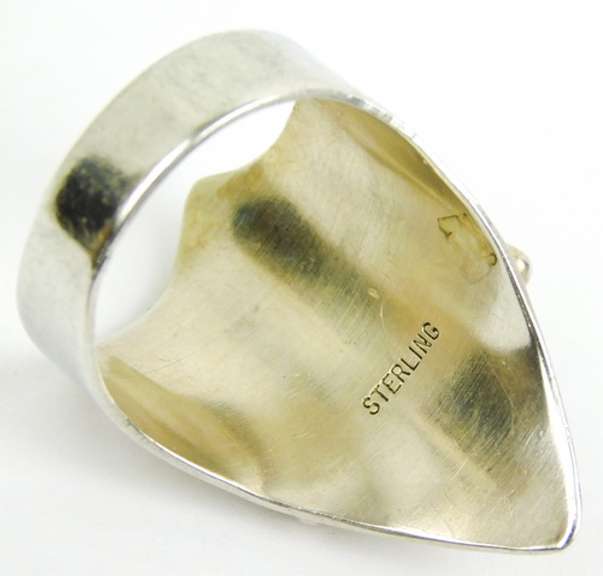 Vintage Wide Sterling Turquoise Ring, Size 6.5