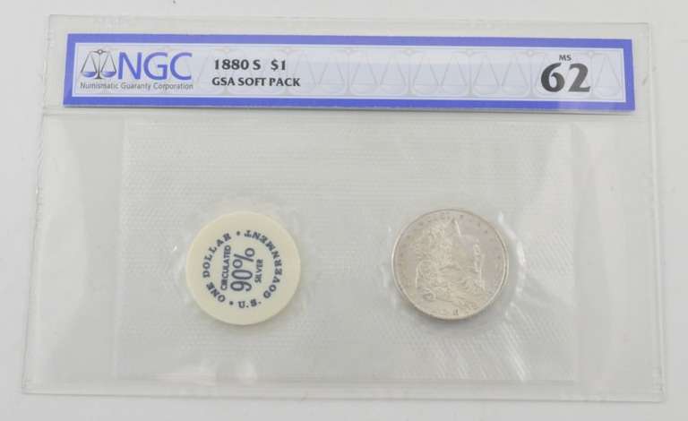 MS62 1880-S Morgan Silver Dollar - GSA Soft Pack - Graded NGC
