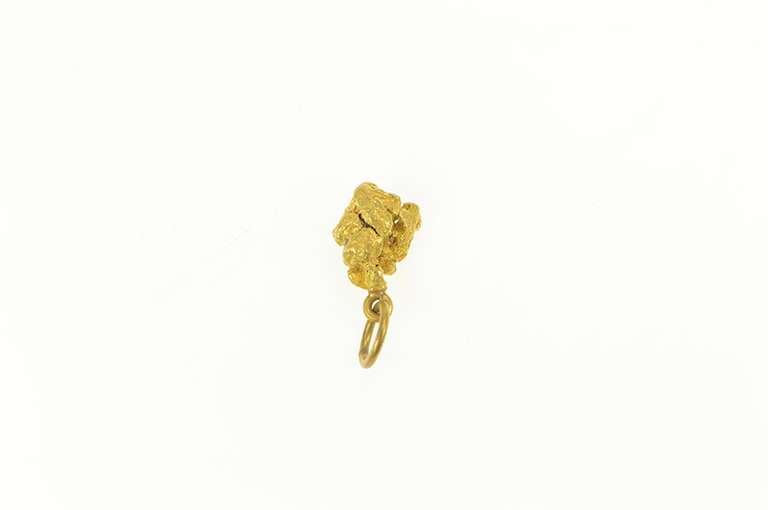 22K Yellow Gold Natural Cluster Textured Abstract Nugget Charm/Pendant