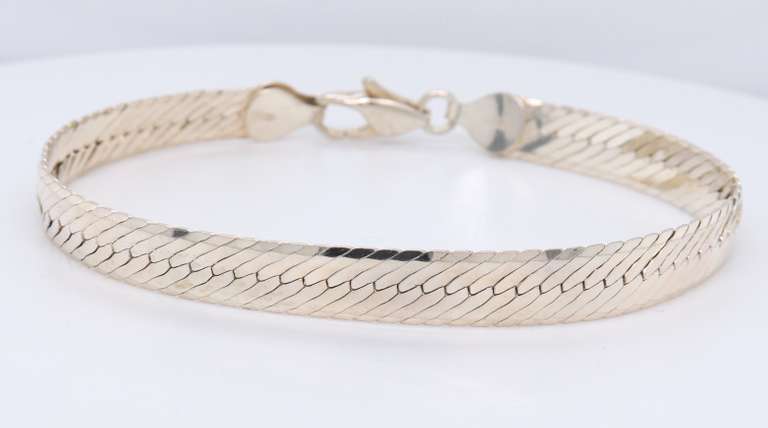 Italian 925 Sterling Silver Herringbone Bracelet